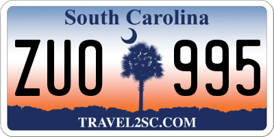 SC license plate ZUO995