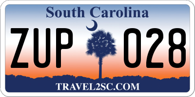 SC license plate ZUP028