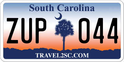 SC license plate ZUP044