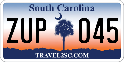 SC license plate ZUP045