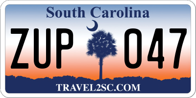 SC license plate ZUP047