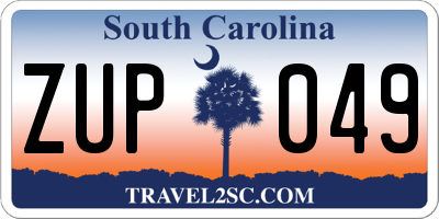 SC license plate ZUP049