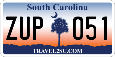 SC license plate ZUP051