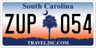 SC license plate ZUP054