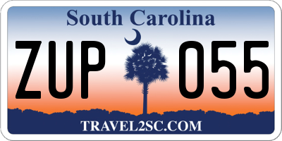 SC license plate ZUP055