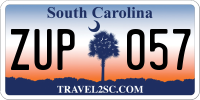 SC license plate ZUP057