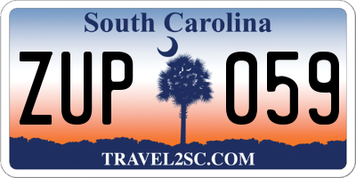 SC license plate ZUP059