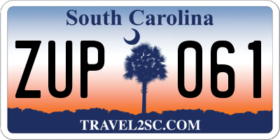 SC license plate ZUP061