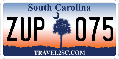 SC license plate ZUP075