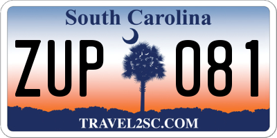 SC license plate ZUP081