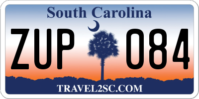 SC license plate ZUP084