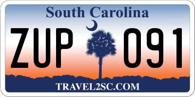 SC license plate ZUP091