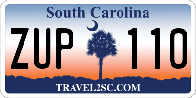SC license plate ZUP110