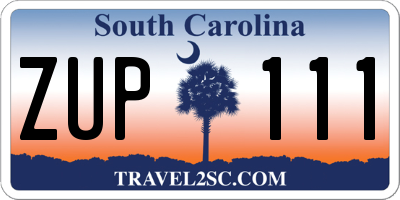 SC license plate ZUP111
