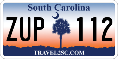 SC license plate ZUP112