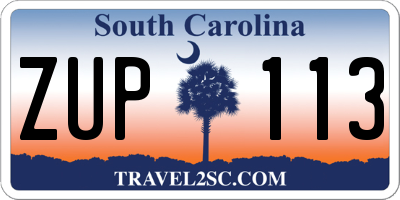 SC license plate ZUP113