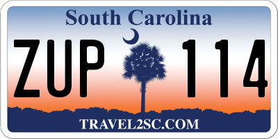 SC license plate ZUP114