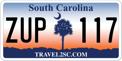 SC license plate ZUP117
