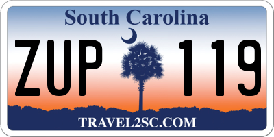 SC license plate ZUP119