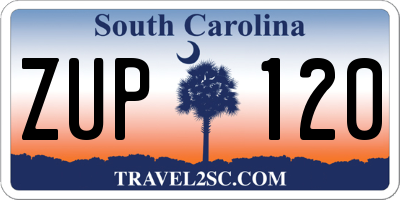 SC license plate ZUP120