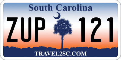 SC license plate ZUP121