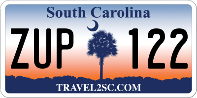 SC license plate ZUP122