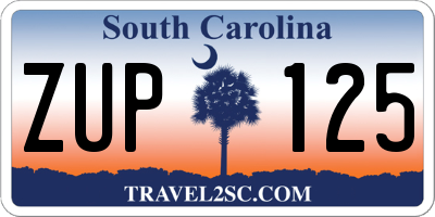 SC license plate ZUP125
