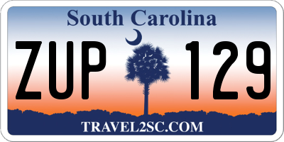 SC license plate ZUP129
