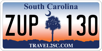 SC license plate ZUP130