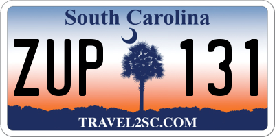 SC license plate ZUP131
