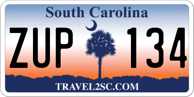 SC license plate ZUP134