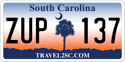 SC license plate ZUP137