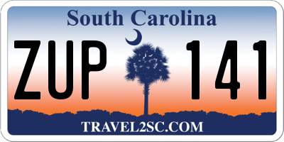 SC license plate ZUP141