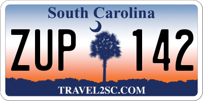 SC license plate ZUP142