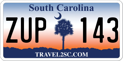 SC license plate ZUP143