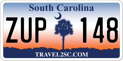 SC license plate ZUP148