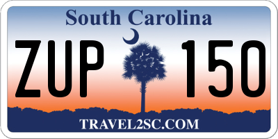 SC license plate ZUP150