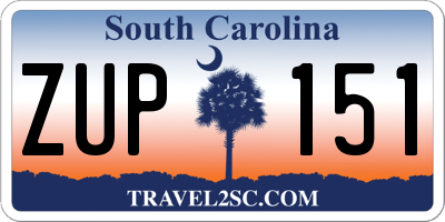 SC license plate ZUP151