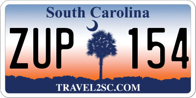SC license plate ZUP154