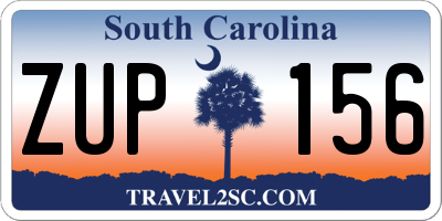 SC license plate ZUP156