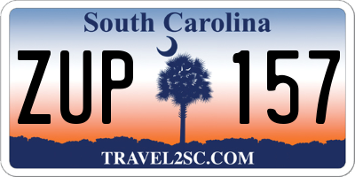 SC license plate ZUP157