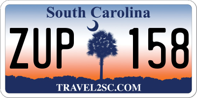 SC license plate ZUP158