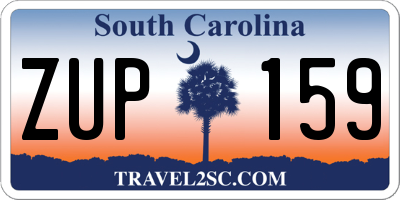 SC license plate ZUP159