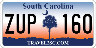 SC license plate ZUP160