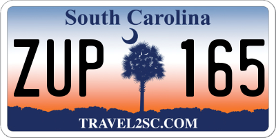 SC license plate ZUP165