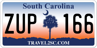 SC license plate ZUP166