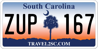 SC license plate ZUP167