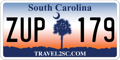 SC license plate ZUP179