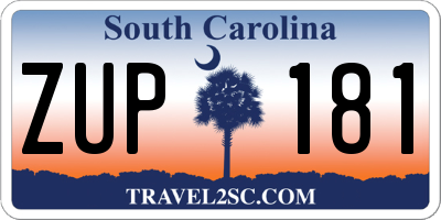 SC license plate ZUP181