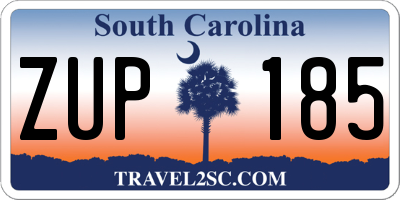 SC license plate ZUP185